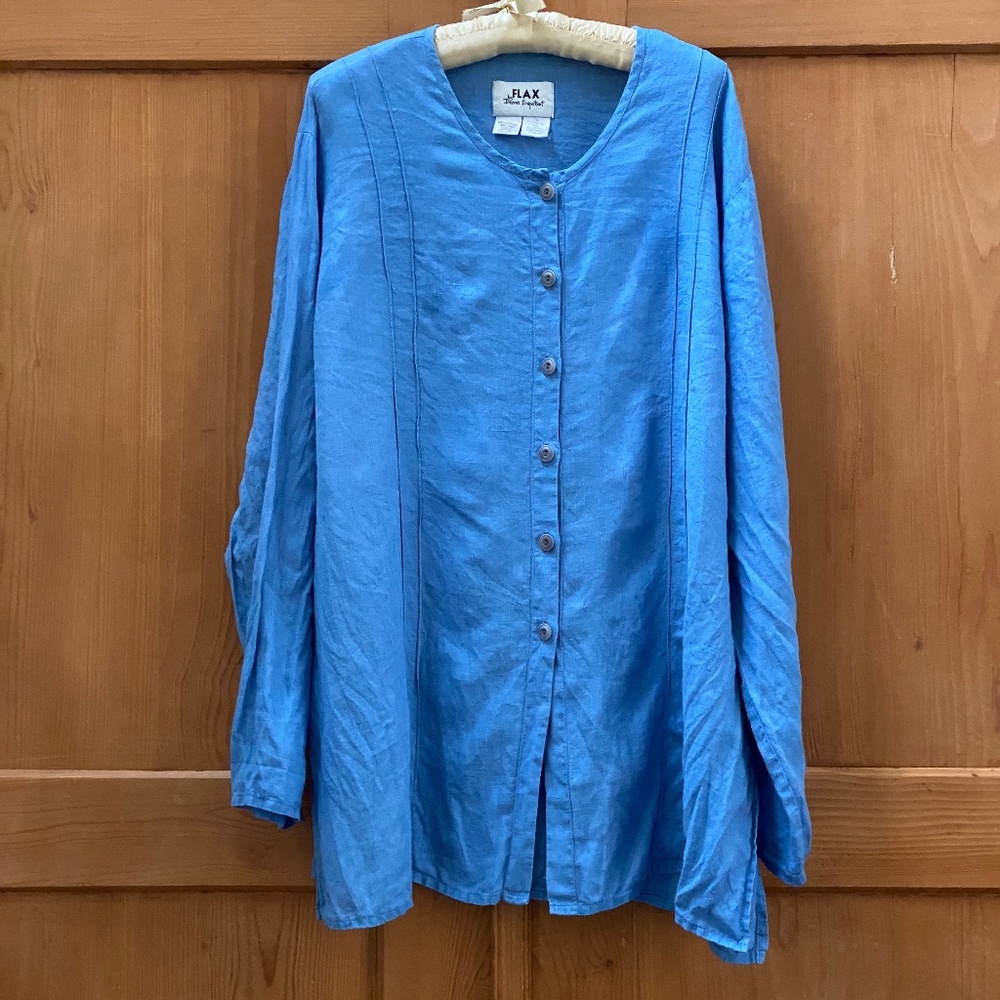 Flax by Jeanne Engelhart Pintuck Pretty Tunic Sz L